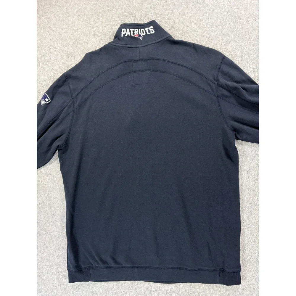 New England Patriots Tommy Bahama Stitched 1/4 Pullover Sweater (Men's XL)‎ Blue